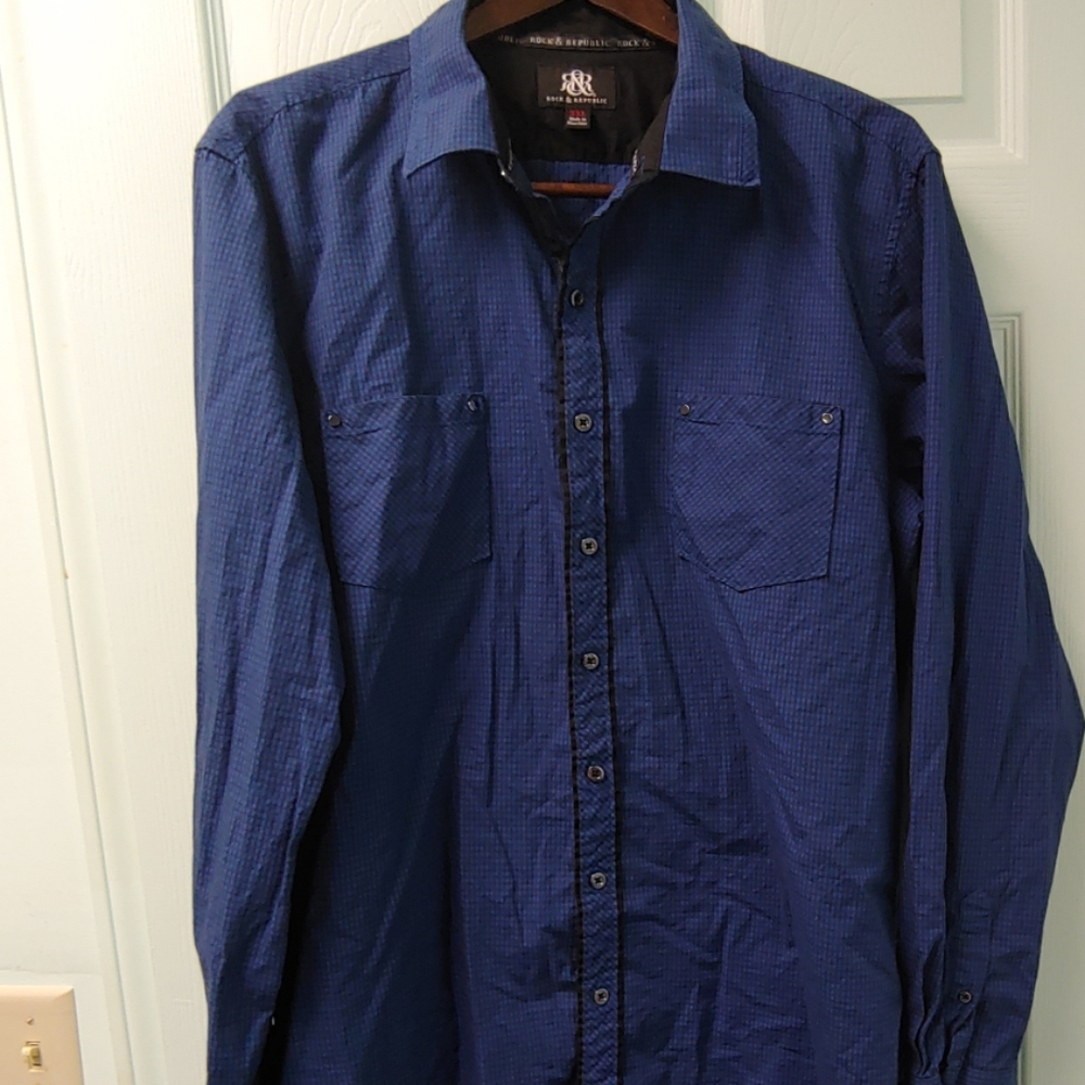 Rock & Republic Mens Long Sleeve Shirt. Size XXL.